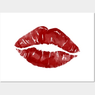 Lipstick Lip Print Posters and Art